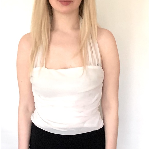 White soft cotton tank top with white schpon front - Picture 5 of 6